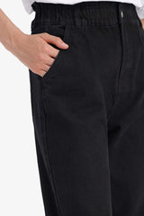 Paperbag High Waist Straight Leg Jeans