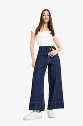 Short Wide Leg High Waist Crop Fit Crop Jeans