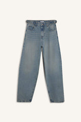 Carpenter Fit High Waist Denim Look Trousers