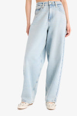 Baggy Fit High Waist Straight Leg Jeans