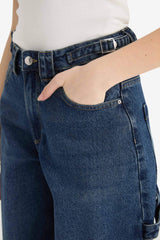 Carpenter Fit High Waist Straight Leg Jeans