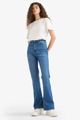Slim Flare Fit High Waist Long Jeans