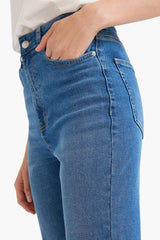 Slim Flare Fit High Waist Long Jeans
