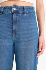Culotte High Waist Straight Leg Jeans