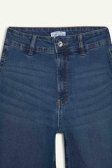 Culotte High Waist Straight Leg Jeans