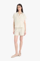 High waisted knit shorts