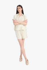 High waisted knit shorts