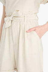 High waisted knit shorts