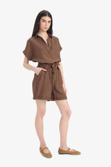 High waisted knit shorts