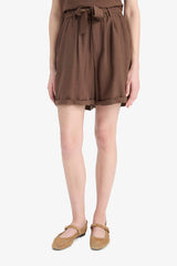 High waisted knit shorts