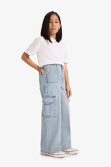 Wide-leg jeans with pockets for girls