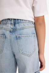 Wide-leg jeans with pockets for girls