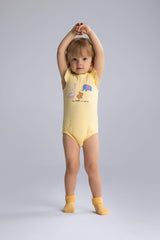 Baby Girl Newborn Animal Patterned Corduroy Snap Bodysuit