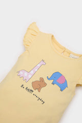 Baby Girl Newborn Animal Patterned Corduroy Snap Bodysuit