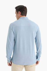 Regular Fit Polo Collar Cotton Long-Sleeve Shirt