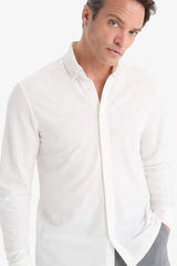 Regular Fit Polo Collar Cotton Long-Sleeve Shirt