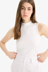 Slim Fit Half Turtleneck Tank Top