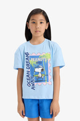 Girls Snoopy Relax Fit Crew Neck Short Sleeve T-Shirt