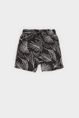 Man Baby 2 Pcs Set Patterned Flamed Poplin Short Sleeve Shirt Waist Rubber Shorts