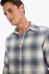 Regular Fit Polo Collar Checkered Flannel Long Sleeve Shirt