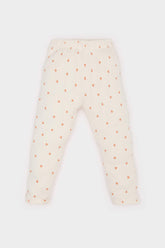 Baby Girl Regular Fit Heart Patterned Corduroy Trousers