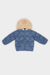 Baby Boy Hooded Zippered Quilted Coat