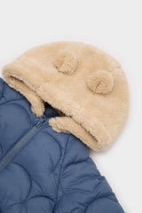 Baby Boy Hooded Zippered Quilted Coat