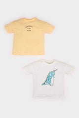 Baby Boy Dinosaur Printed Cotton 2 Piece T-Shirt