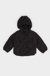Baby Boy Waterproof Hooded Snap-Button Quilted Jacket