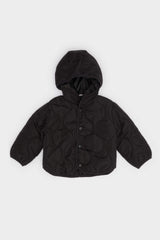 Baby Boy Waterproof Hooded Snap-Button Quilted Jacket