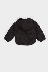 Baby Boy Waterproof Hooded Snap-Button Quilted Jacket