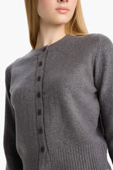 Cool Slim Fit Slim Cut Crew Neck Buttoned Knitwear Cardigan