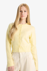 Cool Slim Fit Slim Cut Crew Neck Buttoned Knitwear Cardigan