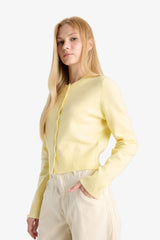 Cool Slim Fit Slim Cut Crew Neck Buttoned Knitwear Cardigan