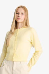 Cool Slim Fit Slim Cut Crew Neck Buttoned Knitwear Cardigan