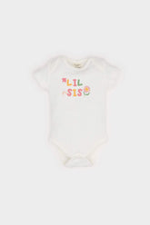 Baby Girl Newborn Crew Neck Printed Rib Short Sleeve Snap Bodysuit