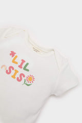 Baby Girl Newborn Crew Neck Printed Rib Short Sleeve Snap Bodysuit