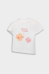 Baby Girl Newborn Crew Neck Printed Combed Cotton 2-Pack Short Sleeve T-Shirt