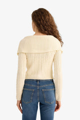 Regular Fit Open Shoulder Zippered Knitwear Cardigan