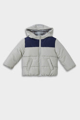 Baby Boy Waterproof Hooded Zippered Puffer Coat