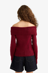 Slim Fit Slim Cut Open Shoulder Knitwear Sweater