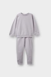Baby Girl 2-Piece Set Basic Plain Sweatshirt Tracksuit Bottoms