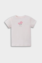 Baby Girl 2-Piece Set Floral Combed Cotton Short Sleeve T-Shirt Overalls