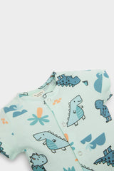 Baby Boy Newborn Dinosaur Printed Waffle Jumpsuit