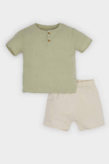 Baby Boy Muslin 2 Piece Set