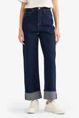 Relax Fit High Waist Straight Leg Jeans