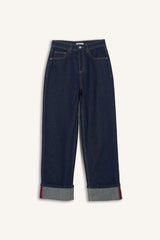 Relax Fit High Waist Straight Leg Jeans