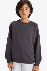 Boys Crew Neck Basic Plain School Sweatshirt