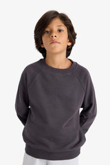Boys Crew Neck Basic Plain School Sweatshirt