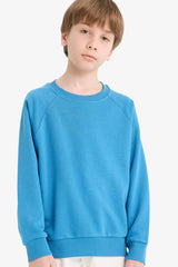 Boys Crew Neck Basic Plain School Sweatshirt